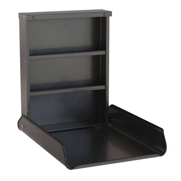 Väggö puslebord væghængt i sortlakeret stål