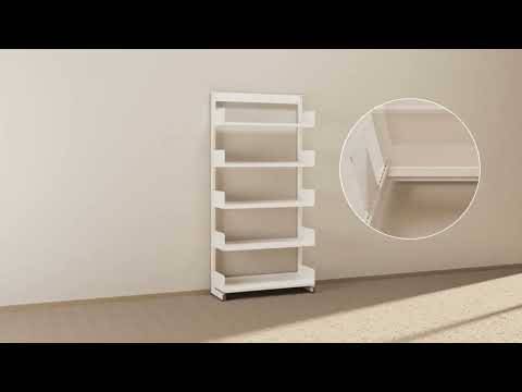 Kontorreol i st&aring;l til gulv 1900x600x300mm hvid