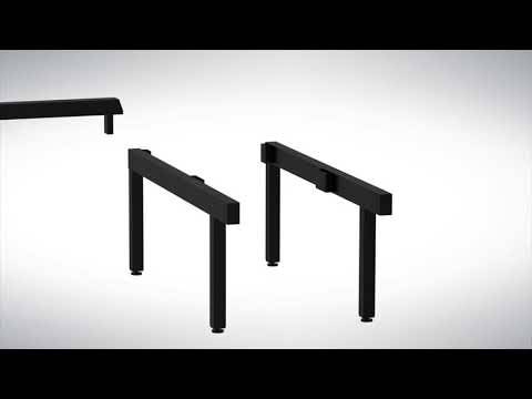 Bænkstel til garderobeskab 900x550mm, sort 