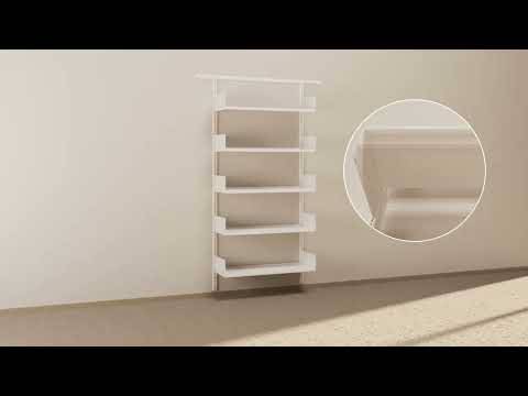 Kontorreol i stål til væg 2000x900x600mm hvid påbygningssektion