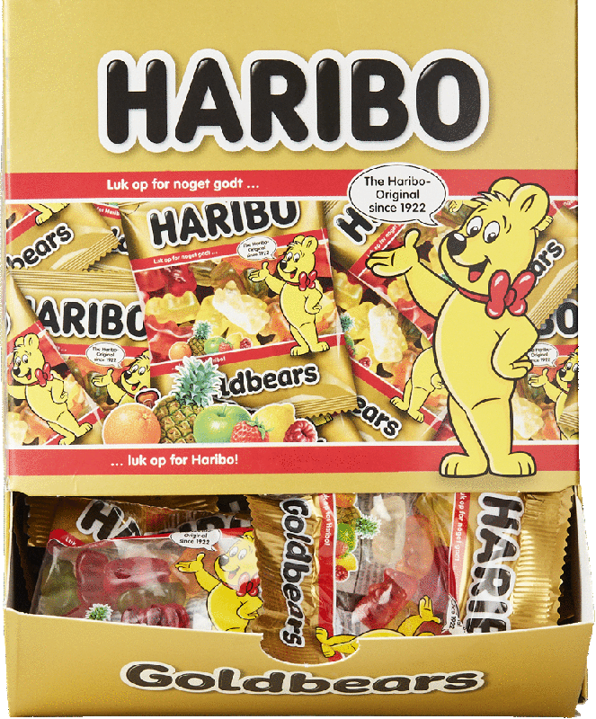 Haribo guldbamser vingummi 10 gram i display