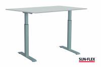 Sun-Flex EasyDesk Adapt III h&aelig;ve-s&aelig;nkebord 160x80cm gr&aring; med s&oslash;lv stel