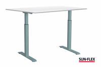 Sun-Flex EasyDesk Adapt III h&aelig;ve-s&aelig;nkebord 160x80cm hvid med s&oslash;lv stel