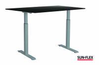 Sun-Flex EasyDesk Adapt III h&aelig;ve-s&aelig;nkebord 160x80cm sort med s&oslash;lv stel