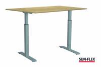 Sun-Flex EasyDesk Adapt III h&aelig;ve-s&aelig;nkebord 120x80cm birk med s&oslash;lv stel
