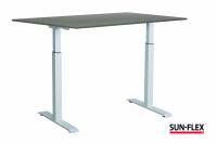 Sun-Flex EasyDesk Adapt III h&aelig;ve-s&aelig;nkebord 120x80cm gr&aring; med hvidt stel