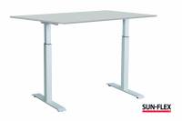 Sun-Flex EasyDesk Adapt III h&aelig;ve-s&aelig;nkebord 160x80cm gr&aring; med hvidt stel