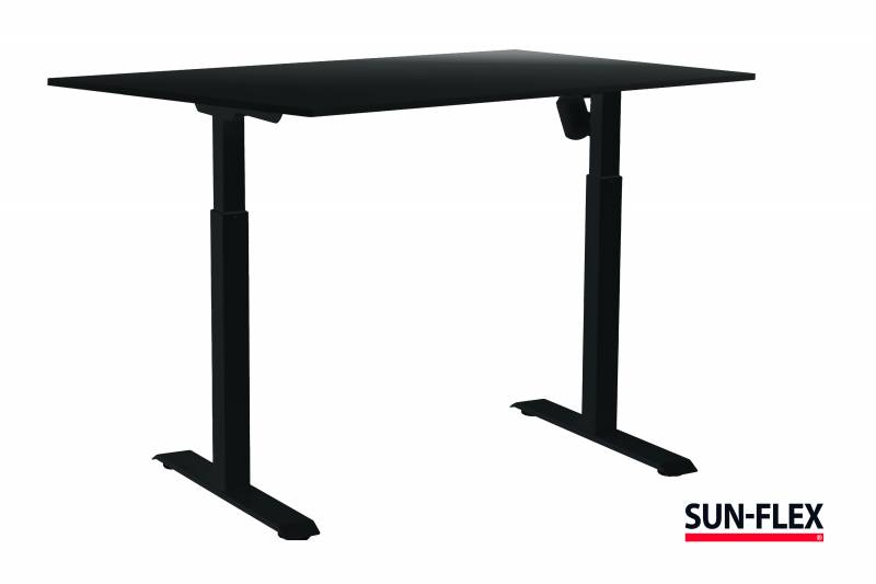 Sun-Flex EasyDesk hævesænkebord 120x80cm sort med sort stel