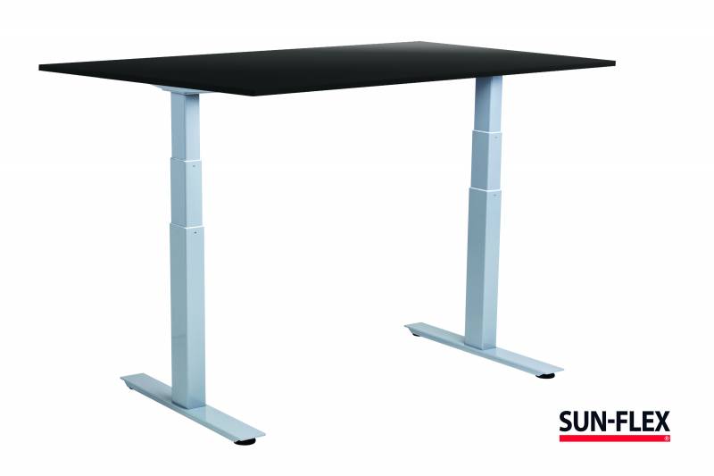 Sun-Flex EasyDesk Adapt VI hæve-sænkebord 140x80cm sort med alu stel
