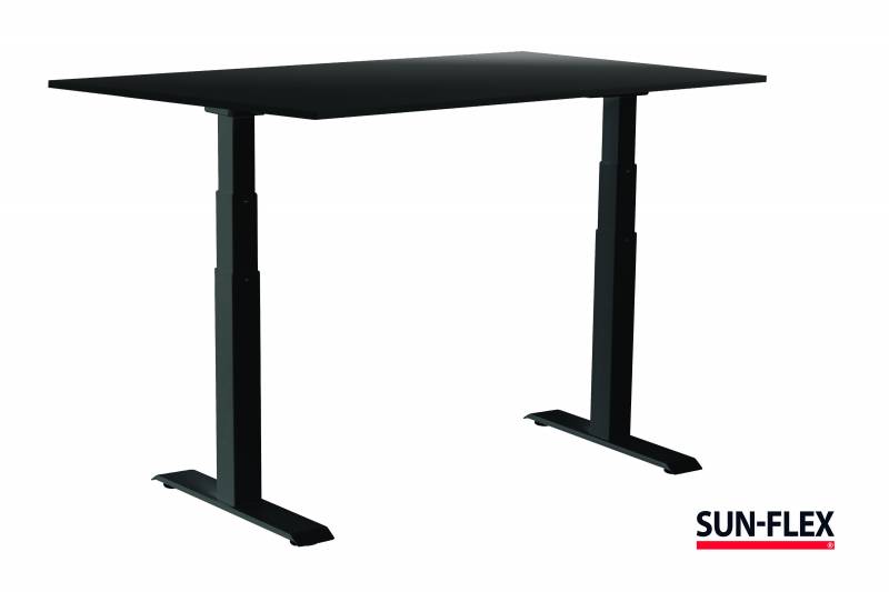 Sun-Flex EasyDesk Adapt VI hæve-sænkebord 160x80cm sort med sort stel