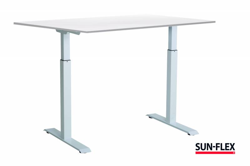 Sun-Flex EasyDesk Adapt III h&aelig;ve-s&aelig;nkebord 120x80cm hvid med hvidt stel