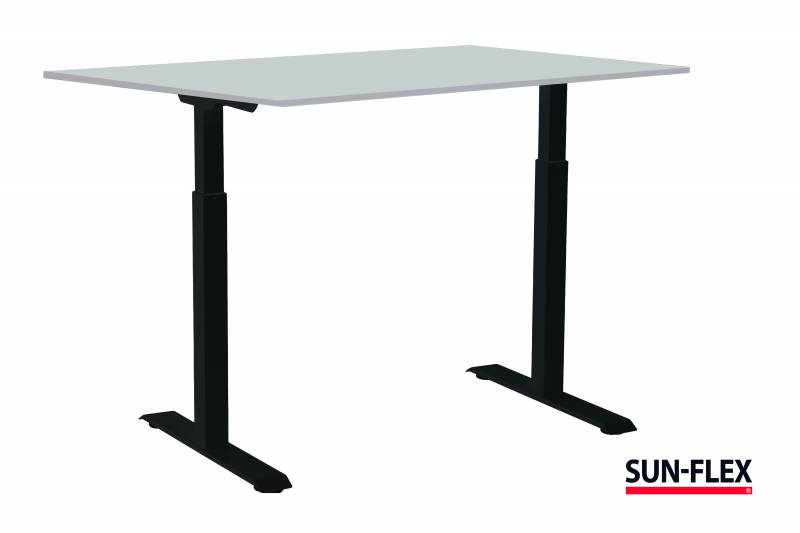 Sun-Flex EasyDesk Adapt III h&aelig;ve-s&aelig;nkebord 120x80cm gr&aring; med sort stel