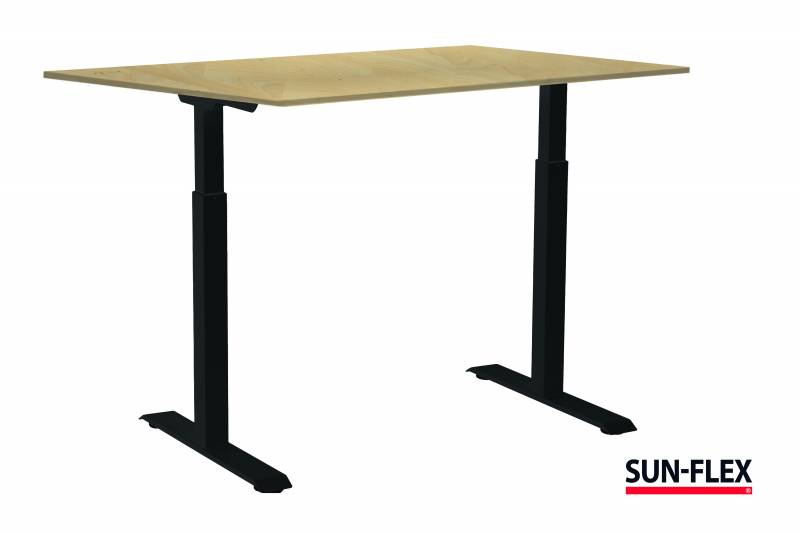Sun-Flex EasyDesk Adapt III h&aelig;ve-s&aelig;nkebord 160x80cm birk med sort stel