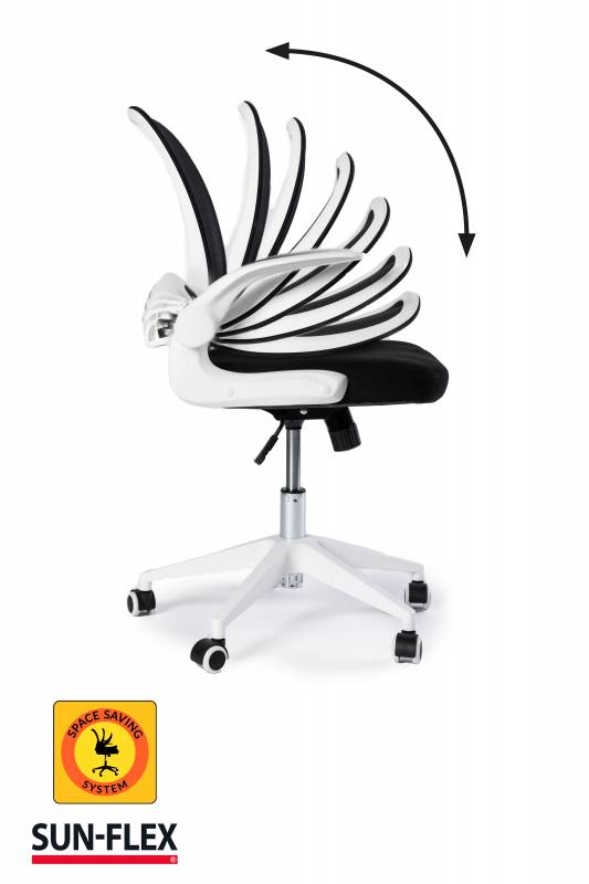 Sun-Flex Active Hideaway kontorstol med netryg og arml&aelig;n hvid