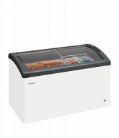 TefCold FOCUS 131 Kummefryser 254 liter med buede skydel&aring;g i glas