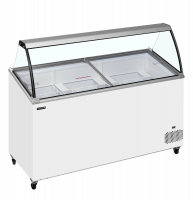 TefCold IC502SCE-SO isdisk 398 liter med vinklet glastop hvid