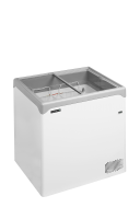 TefCold NIC201SC Elegant kummefryser 138 liter med fladt glasskydel&aring;g hvid