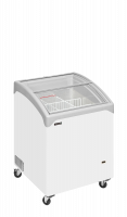TefCold Elegant kummefryser NIC101SCEB med buet glasskydel&aring;g 115 liter hvid
