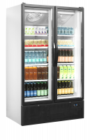 TefCold FS1202H 2-d&oslash;rs displayk&oslash;ler med h&aelig;ngslede d&oslash;re hvid 652 liter