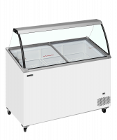 TefCold IC402SCE-SO isdisk 310/352 liter med vinklet glastop hvid
