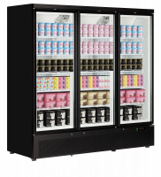 TefCold Atom Maxi F3DB Displayfryser med justerbare hylder sort 1090 liter
