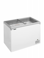 TefCold NIC301SC Elegant kummefryser 218 liter med fladt glasskydel&aring;g hvid