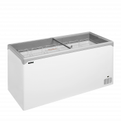 TefCold NIC501SC Elegant kummefryser 367 liter med fladt glasskydel&aring;g hvid