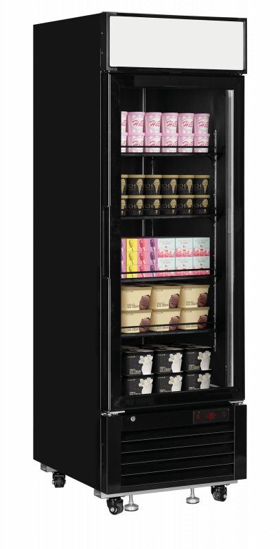 TefCold LGF2500B Elegant, sort displayfryser med lystop 405 liter