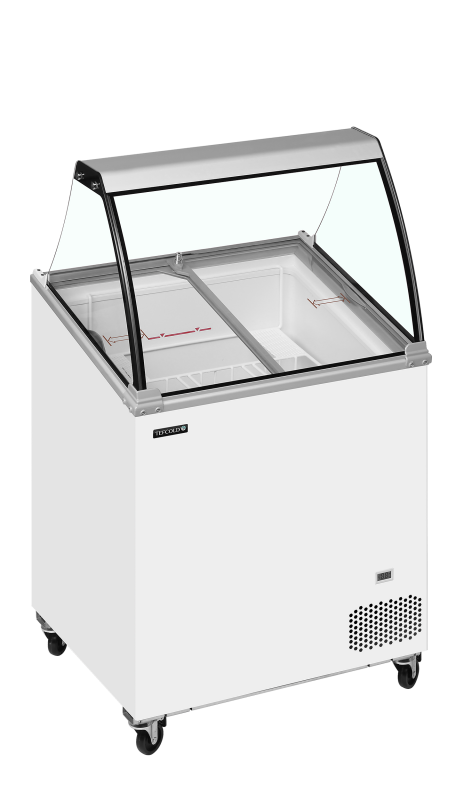 TefCold IC202SCE-SO isdisk 176 liter med vinklet glastop hvid