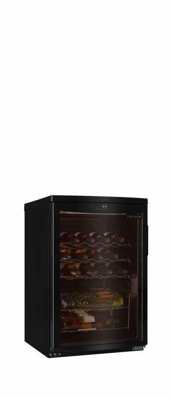 TefCold Vink&oslash;leskab SC85 Backbar ventileret k&oslash;ling 22 flasker 85 liter sort