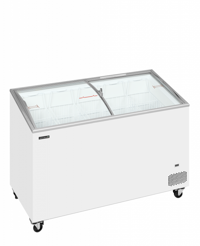 TefCold IC402SCEB Kummefryser med buet glasskydel&aring;g 310 liter