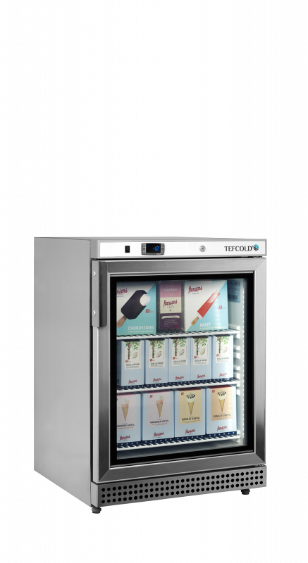 TefCold UF200VSG display fryser Kabinet i rustfri st&aring;l 120 liter