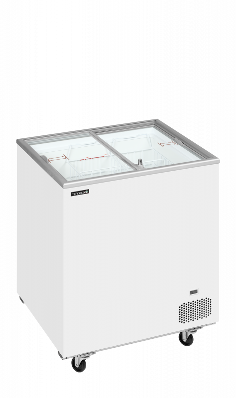 TefCold IC202SC Kummefryser 155 liter med fladt glasskydel&aring;g hvid