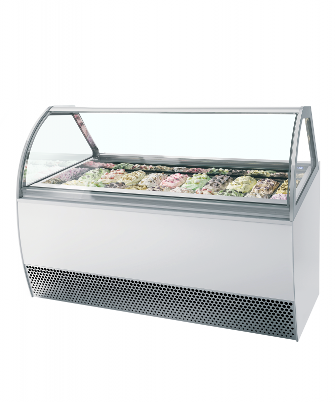 TefCold MILLENNIUM LX20 Scoop ice fryser ventileret k&oslash;l og buet glas 201 liter