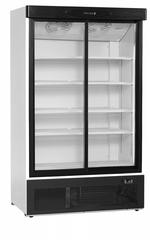 TefCold FS1202S 2-d&oslash;rs displayk&oslash;ler med skyded&oslash;re 660 liter hvid