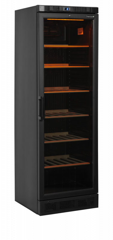 TefCold CPV1380E flaskek&oslash;ler velegnet til 118 vinflasker - 219 liter sort