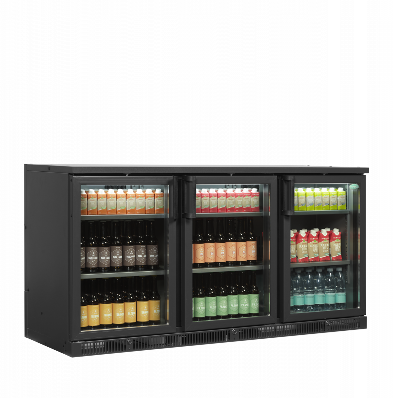 TefCold SGD-360GE Rummelig backbar-k&oslash;ler med glasd&oslash;re 401 liter