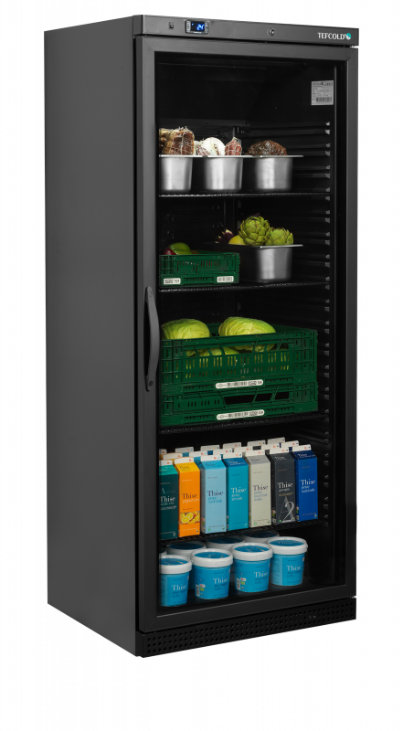 TefCold UR600BG Sort displayk&oslash;ler med GN2/1 hylder sort 570 liter