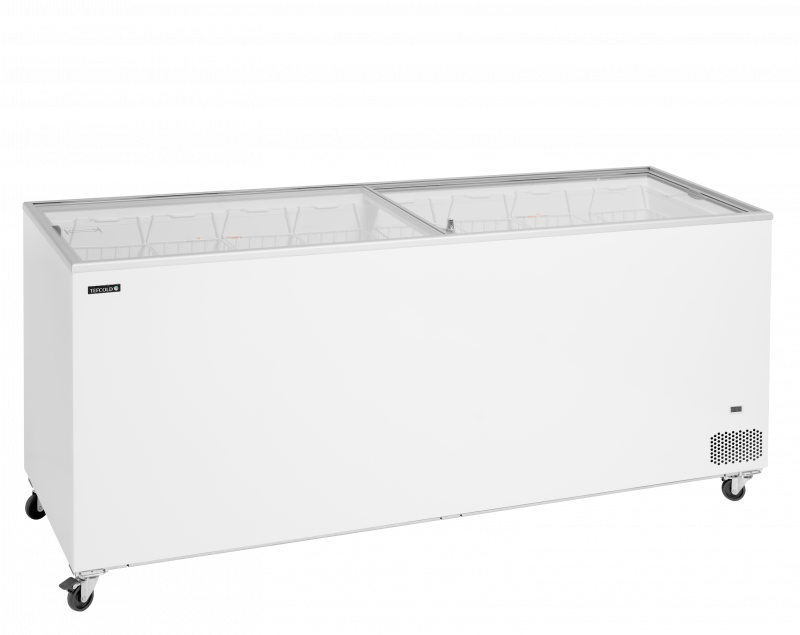 TefCold IC702SC Kummefryser 560 liter med fladt glasskydel&aring;g hvid