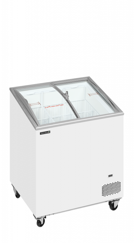 TefCold IC202SCEB Kummefryser med buet glasskydel&aring;g 157 liter