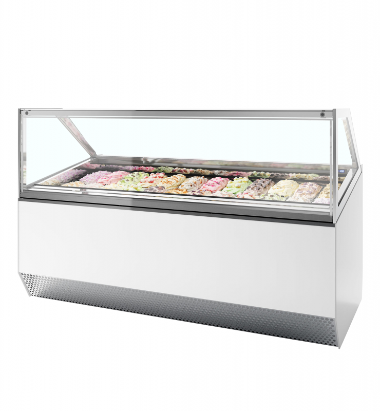 TefCold MILLENNIUM ST24 Scoop ice fryser ventileret k&oslash;l og flad glasfront/top 241 liter