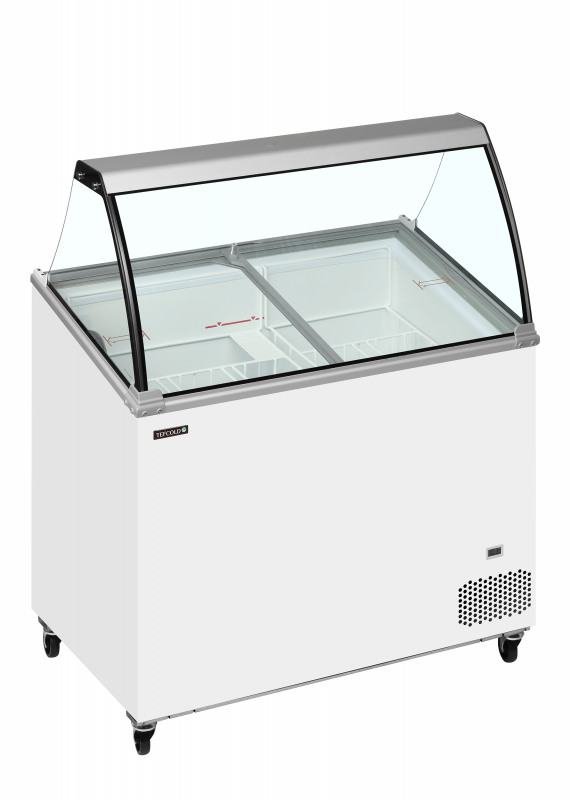 TefCold IC302SCE-SO isdisk 230 liter med vinklet glastop hvid
