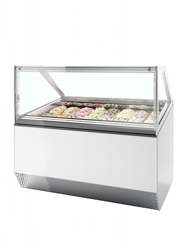 TefCold MILLENNIUM ST16 Scoop ice fryser ventileret k&oslash;l og flad glasfront/top 160 liter