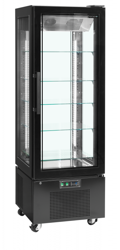 TefCold UPD400-C opretst&aring;ende display k&oslash;lemontre 364 liter sort/glas