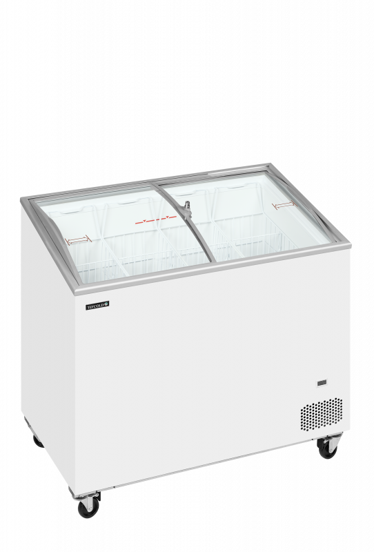 TefCold IC302SCEB Kummefryser med buet glasskydel&aring;g 230 liter