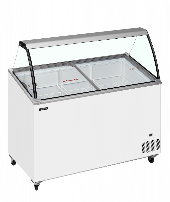 TefCold IC402SCE-SO isdisk 310/352 liter med vinklet glastop hvid