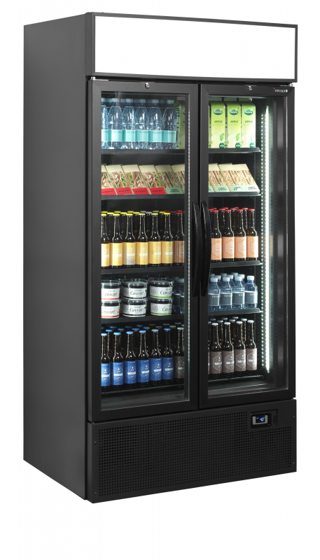 TefCold FSC1000H 2-d&oslash;rs displayk&oslash;ler lys i toppen sort 524 liter