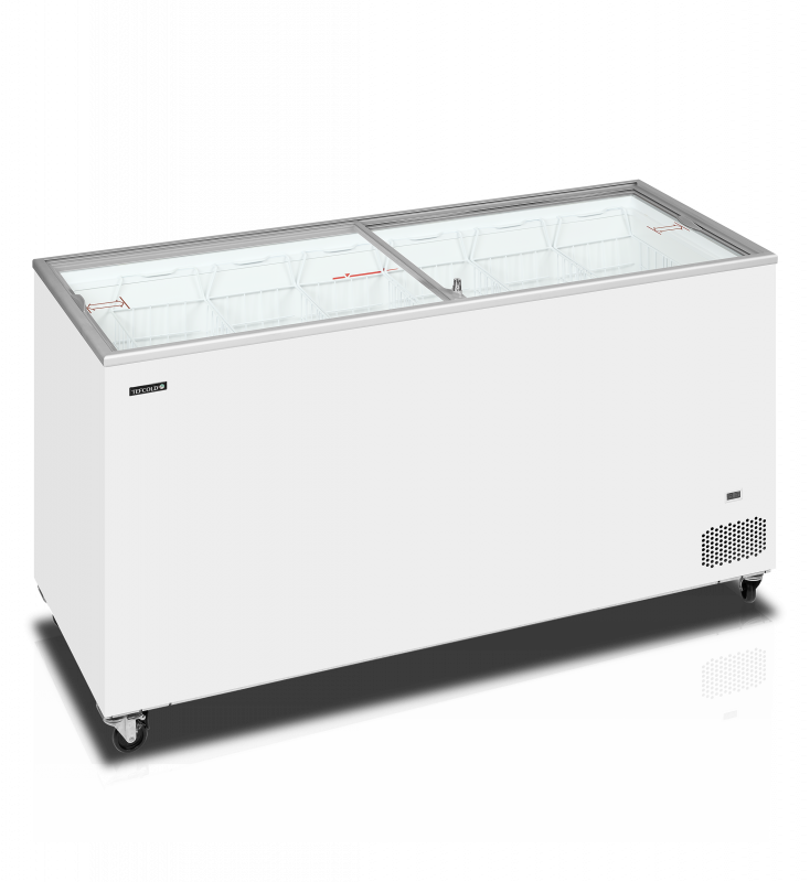 TefCold IC502SC Kummefryser 430 liter med fladt glasskydel&aring;g hvid