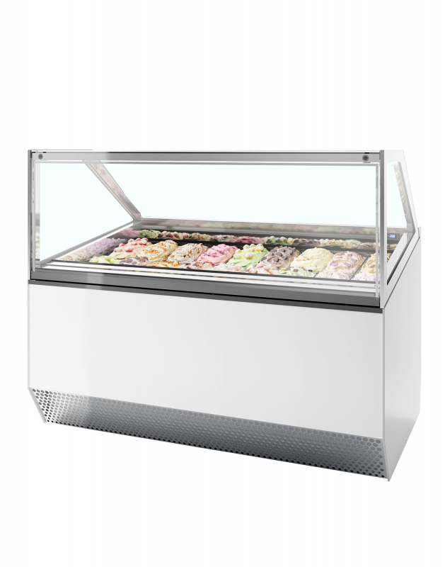 TefCold MILLENNIUM ST18 Scoop ice fryser  ventileret k&oslash;l og flad glasfront/top 181 liter