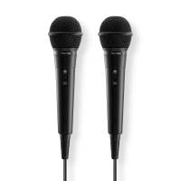 Dynamic karaoke mikrofon mono sort, 2 stk